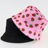 Double Sided Summer Strawberry Printed Fisherman Hat Outdoor Beach Sunshade Cap