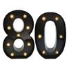2Pcs 18 21st 30th 40th 50th 60th Black Number LED String Night Light Lamp Happy Adult Birthday Anniversary Party Decoration