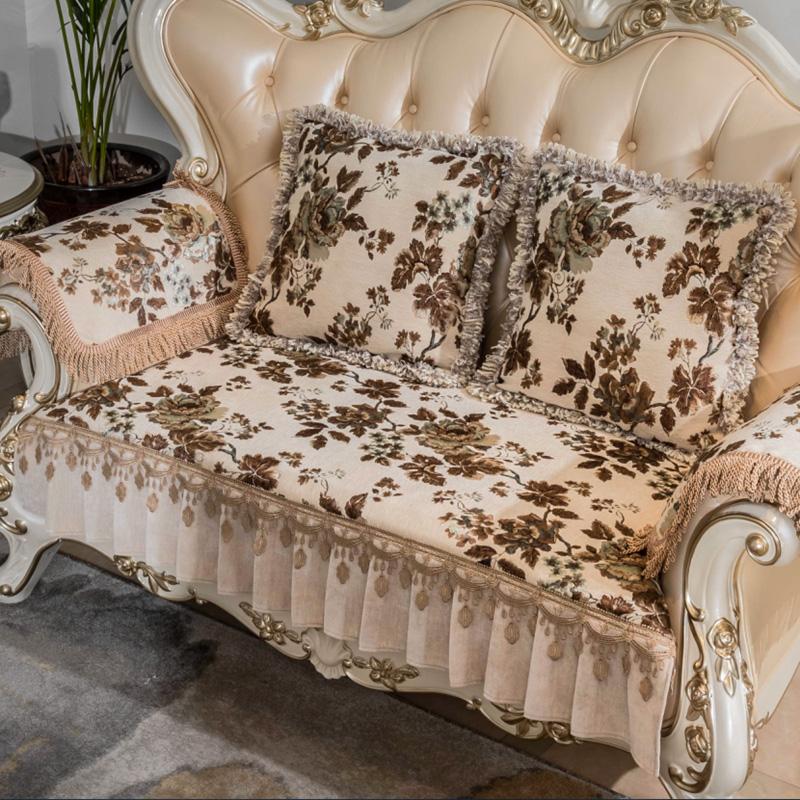 Чехол для дивана из жаккардовой ткани, европейский роскошный нескользящий диван, подушка для гостиной, чехлы для диванов на 2 и 3 места, чехол для украшения дома