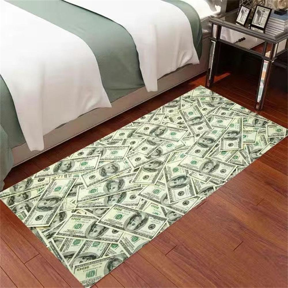 Ковер в долларах, коврики для денег, коврик для долларовых банкнот, ковер для спальни, прямоугольный эркер, балкон, американское прикроватное одеяло