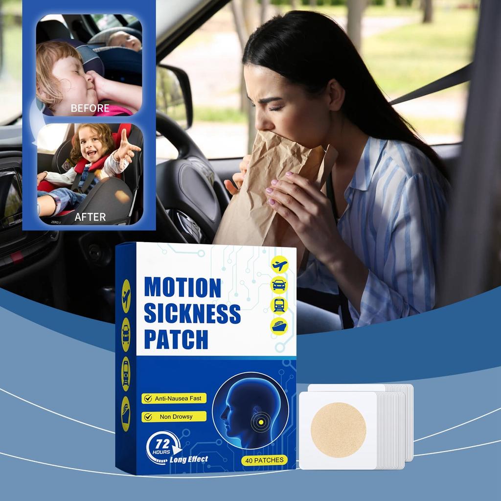 40 Pieces Of Motion Sickness Patches, Dizziness Patches And Seasickness Patches, No Side Effects, Suitable For Traveling By Car, Ship, Airplane, Etc.