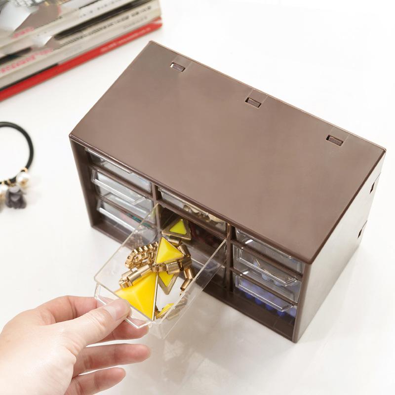 Пластиковый ящик для хранения ювелирных изделий Jiugongge, настольный, для ювелирных изделий, косметики, многослойный, прозрачный, ящик для комода, косметичка