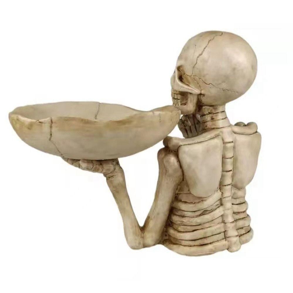 Resin Skull Storage Tray Skull Head Skeleton Fruit Plate Home Decor   Dresser