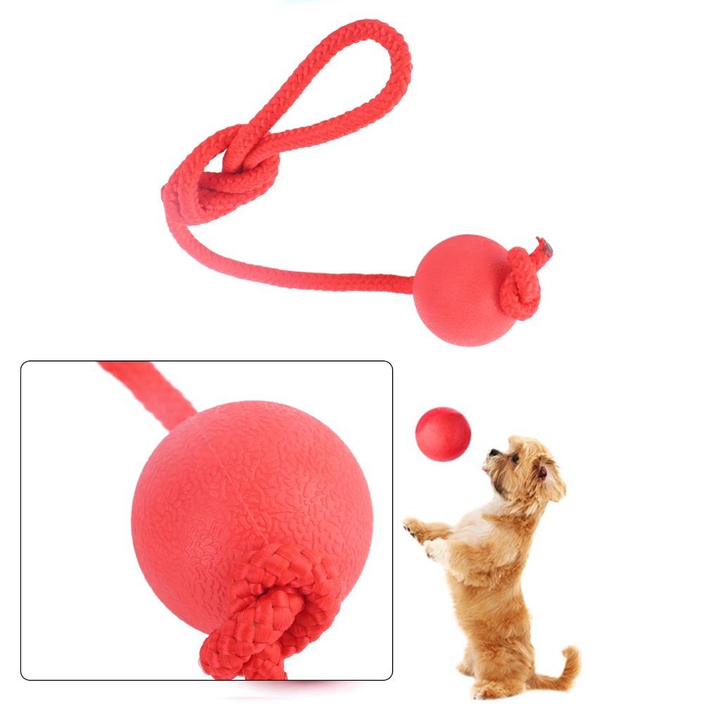 Round Shape Dog Chew Ball Cotton Rope Dog Elastic Toy Puppy Molar Toy Outdoor Fetch Game