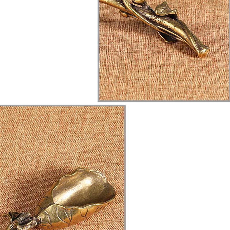 New Small Tea Shovel Mini Tea Spatula Lotus Spoon Scoop Pure Copper Tea Accessories for Tea House