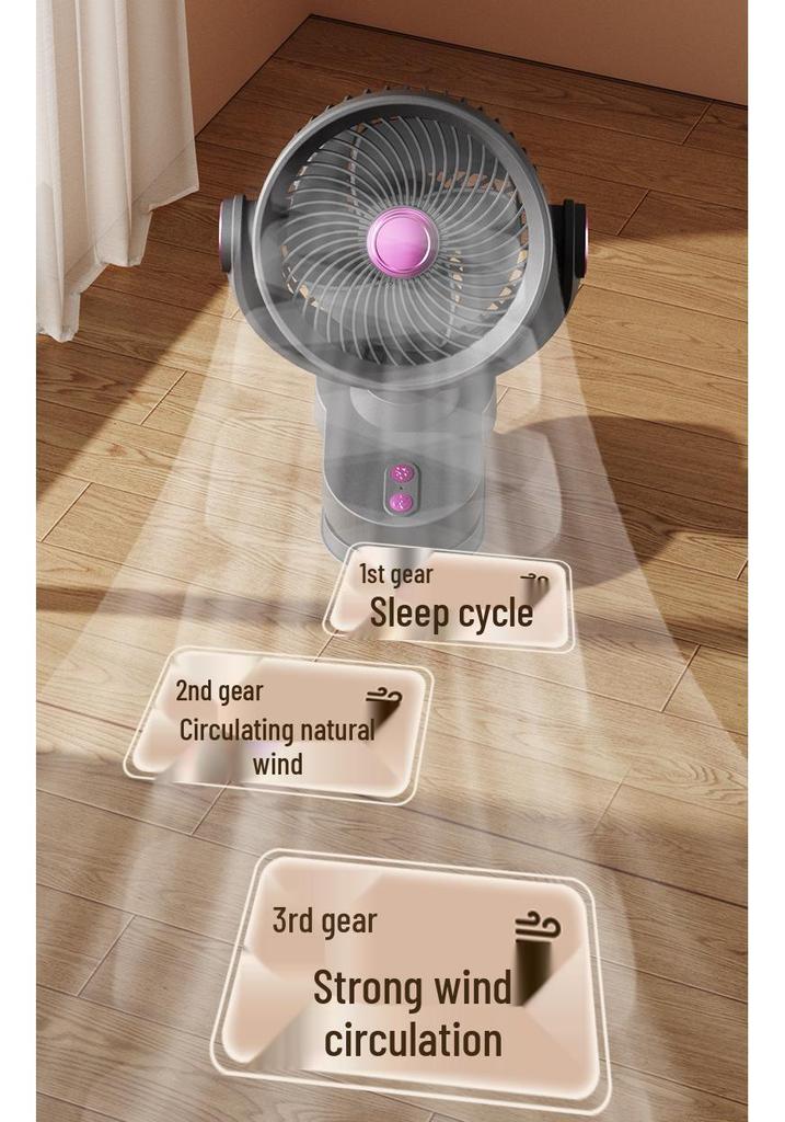 Silent USB Clip-on Desktop Fan with Light and Oscillation for Home and Dorm Use