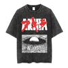 Vintage Wash T-shirt Do Old Japanese Anime Akira Street Casual Short Sleeve Harajuku Cotton Neutral Top Fashion