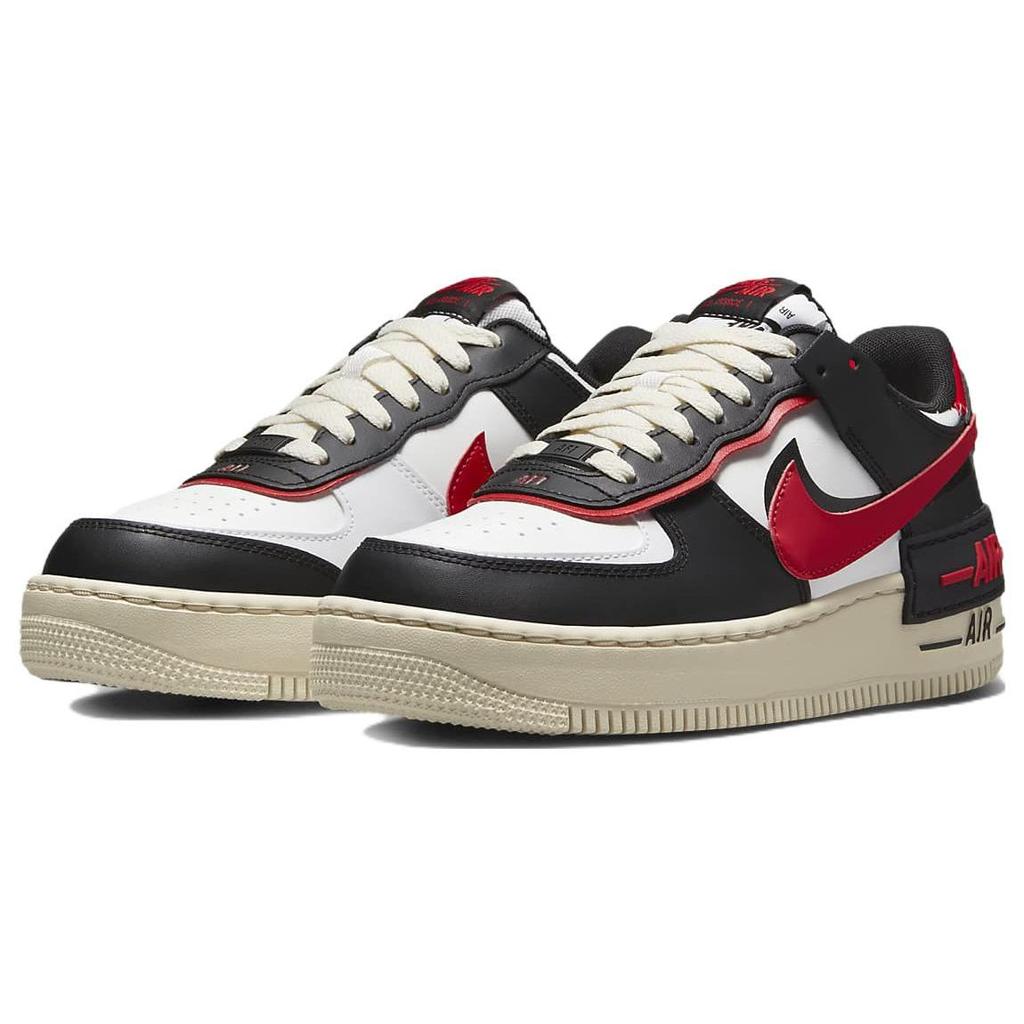 Nike Air Force 1 Shadow Black University Красные женские кроссовки White Summit-White DR7883-102
