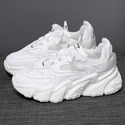 Обувь для папы, женская весенняя новинка, популярная в Интернете женская обувь, модная однотонная повседневная спортивная обувь, модные белые туфли