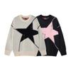 Magic Bear Vintage Oversized Star Jacquard Tassel Sweater Thick Crewneck Knit Top Men Women