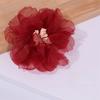 10Pcs 5.5cm Chiffon Flower Embroidered Patches  for Wedding Dress Hats Decoration