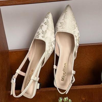 Элегантные босоножки с открытой пяткой, женские летние туфли, розовые, черные, телесные, туфли на среднем каблуке, туфли-лодочки с закрытым носком, для офиса и вечеринок, женские