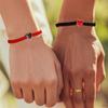 Браслет на удачу с эмалевым сердцем, веревочный браслет, регулируемый, для дружбы, парные украшения, 2 шт./комплект