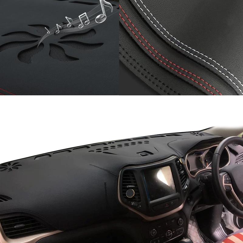 for Jeep Cherokee 2016 2017 2018- Special ized Dashboard Cover Anti‑Glare Sunshade Pad Dash Mat Interior Accessories