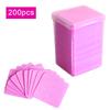 200pcs Lint Free Wipes Non-Woven Nail Polish Remover Pads Soft for Nails Eyelash Extensions Lash Glue Pink Wipes Packed in Case