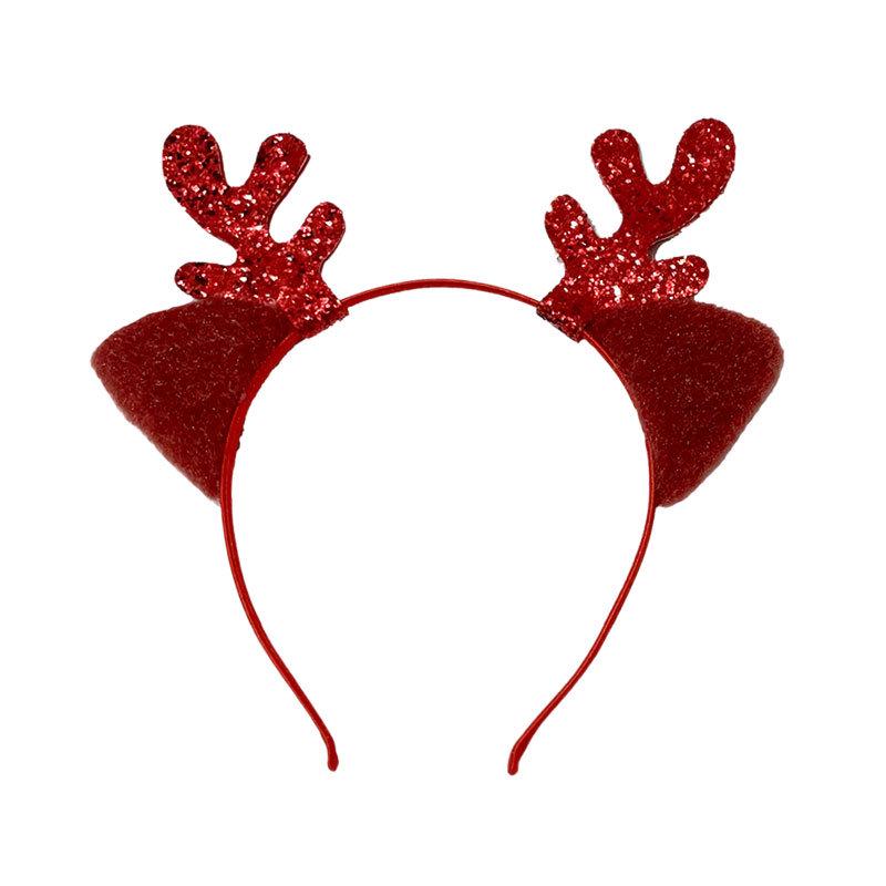 Korean Style Christmas Antler Headband with Gold Sequins and Cat Ears, Liu Tao Inspired