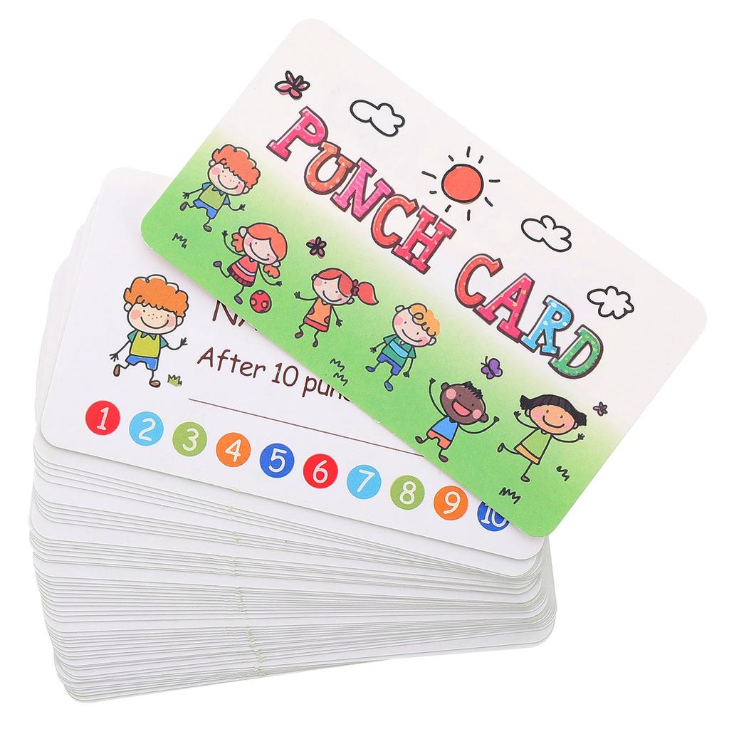 150Pcs Reward Cards Adorable Teaching Punch Cards for Learning Motivation Encouragement Teaching Prop Portable Punch Card