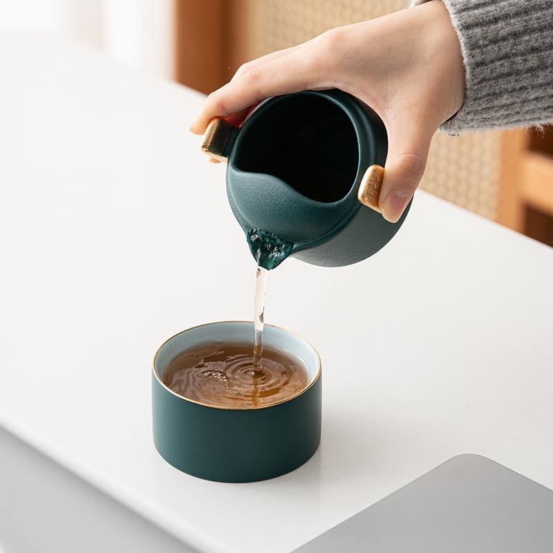 150ml Portable Quick Tea Cup One Pot One Cup Outdoor Kung Fu Tea Brewing Pot Travel Tea Set Small Kit