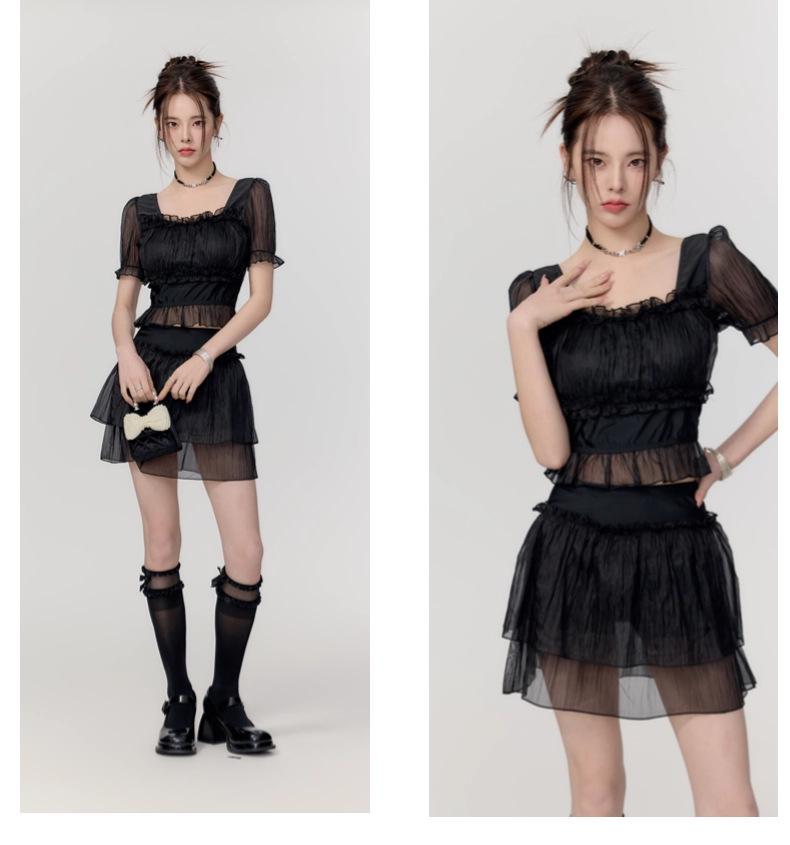 Кружевной раздельный купальник из двух частей 2025: Сексуальное сетчатое летнее платье феи, купальник для женщин