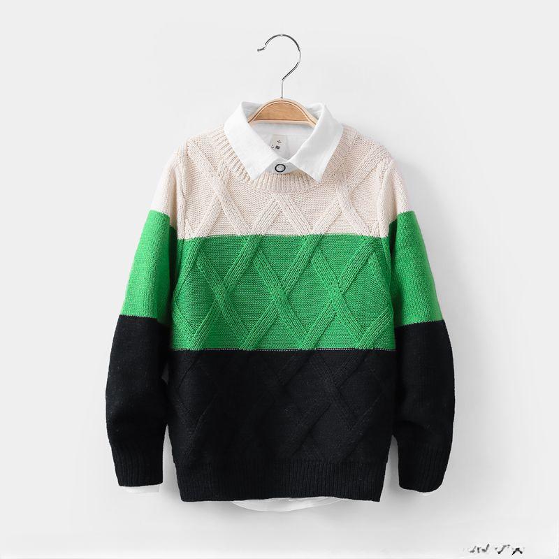 Свитера для мальчиков Осенний детский трикотаж Свитера-пуловеры для мальчиков для больших детей