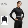 Women's Workout Jacket Full Zip Up Cropped Yoga Jacket Long Sleeve Slim Fit Athletic Top Running Track Sportwear for Fitness