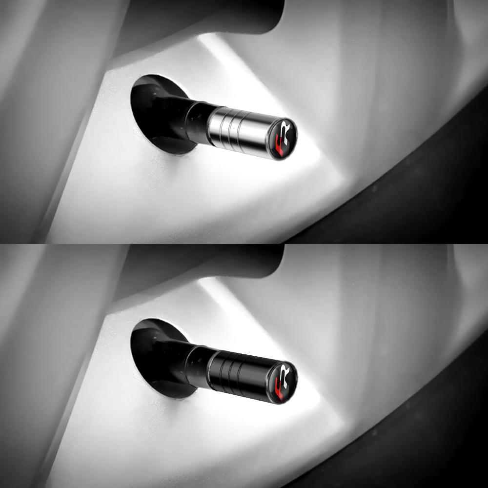 yssh3 4Pcs Metal Car Wheel Tire Valve Stem Caps Covers For Seat Mk3 5f 1p Ibiza 6l 6j Arosa Ateca Altea FR Arona Cupra Exeo Tarraco