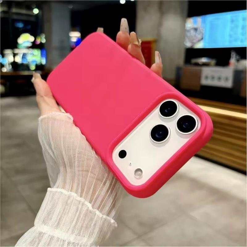 Яркий флуоресцентный жидкий силиконовый чехол для телефона для iPhone 17 Air 17Pro 16 ProMax, защита кнопок из силикона, матовая однотонная мягкая накладка
