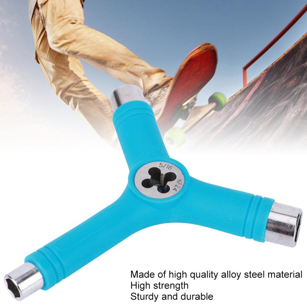 2PCS Five Functions Skate Wrench Steel Longboard Wrench Durable Skateboard Wrench  For Skateboard