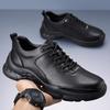 2025 Casual Men's Shoes Comfortable Breathable Walking Shoes Soft Soles Soft Surfaces Official Solid Color Men's Shoes Black