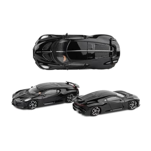 1/64 Scale Bugatti La Voiture Noire Diecast Model Car with Metal Chassis and Shock-Absorbing Design, Perfect for Collectible Model Decoration (Color: