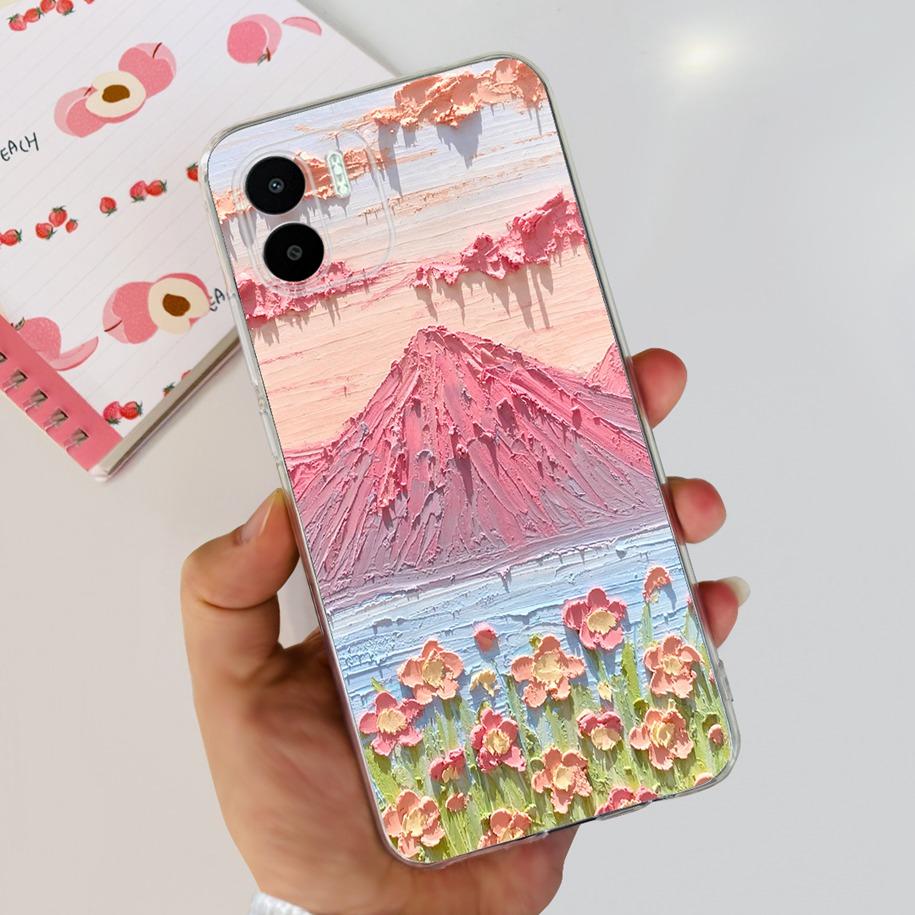 For Xiaomi Redmi A1 A 1 4G Case Fashion Flower Marble Soft Silicone Back Cover For Xiaomi Redmi A1 Plus Funda RedmiA1 A1+ Bumper