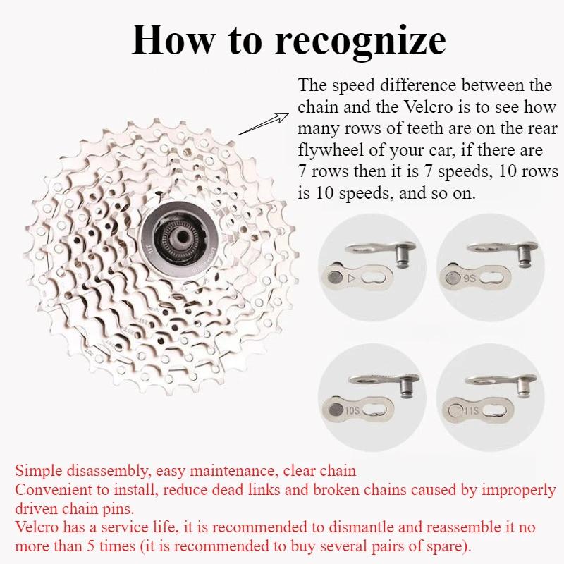 Велосипедная цепь Missing Link Велосипедные запчасти Цепь для горного велосипеда Магическая пряжка Цепь для одной скорости Быстросъемная 8/9/10/11/12 скоростей