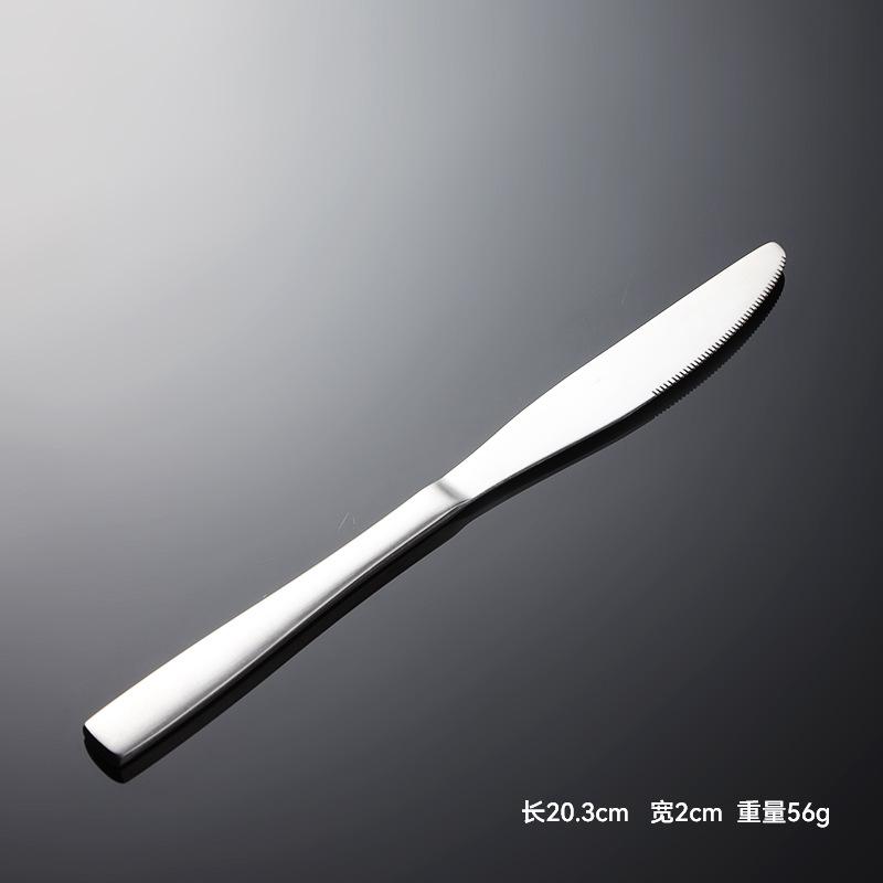 Набор из нержавеющей стали 430 C007 с квадратной ручкой, нож, вилка и ложка в западном стиле для подарков в отеле, шлифованная