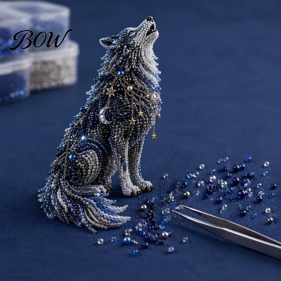 DIY Beading Kit Animal Bead Craft Kit, Cute Designs with Stars And Moon, Beaded Moon Star for Beginners, Adults Home Decor Handmade