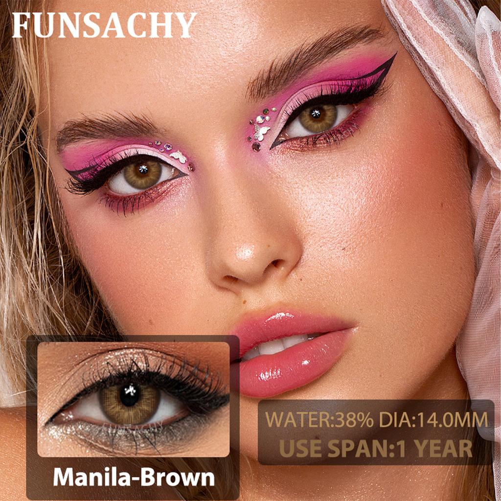 Контактные линзы FUNSACHY 1Pair, натуральные цветные линзы для глаз, цветные контактные линзы для глаз, косметические мягкие линзы для глаз, для учащихся ...