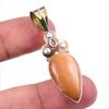 Натуральный розовый опал драгоценный камень 925 пробы цельное стерлинговое серебро двухцветная подвеска 1,75" J6v05