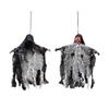 Witch Skeleton Hanging Ornament with Light up Eye Halloween Ghostly Witch Ceiling Decoration for Doorway Patios Garden