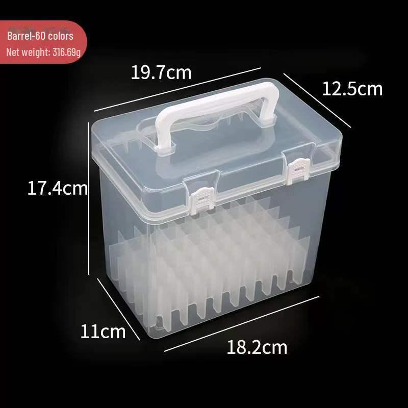 Портативный контейнер для хранения маркеров на 80 цветов с прозрачным основанием