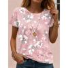 New In Summer Women's T Shirt Tee Floral Casual Holiday 3d Prints Daily Short Sleeve Tees Fashion Round Neck T Shirts for Women