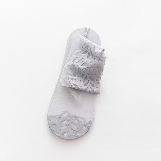 Sheer Nylon Socks for Women Mid-tube Lace Ankle Socks Summer Ultra Thin