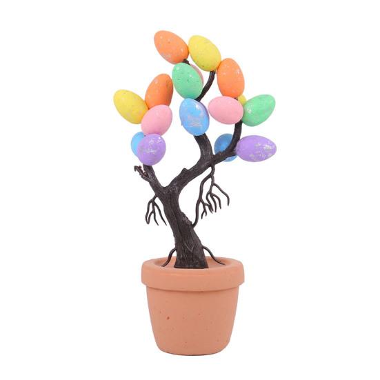 Украшения для пасхальных яиц, искусственные пасхальные яйца, кашпо для деревьев, маленькие пенопластовые пятнистые яйца, настольные фигурки для весенней пасхальной вечеринки, домашний декор