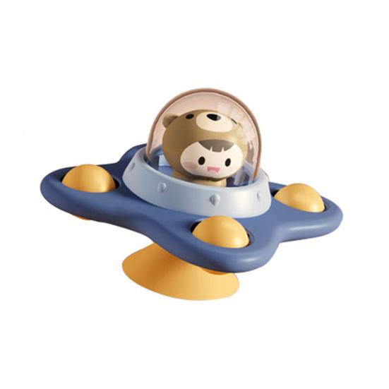 Emotional Comfort Plastic Eco-friendly Colorful Cartoon Animal Rattle Baby Soothing Toy Spinning Top