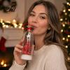 Snowflake Holly Ornaments Recordable Christmas Tree Message in A Bottle, Voice Recording Holiday Keepsake Decorative Ornament for Entryway with