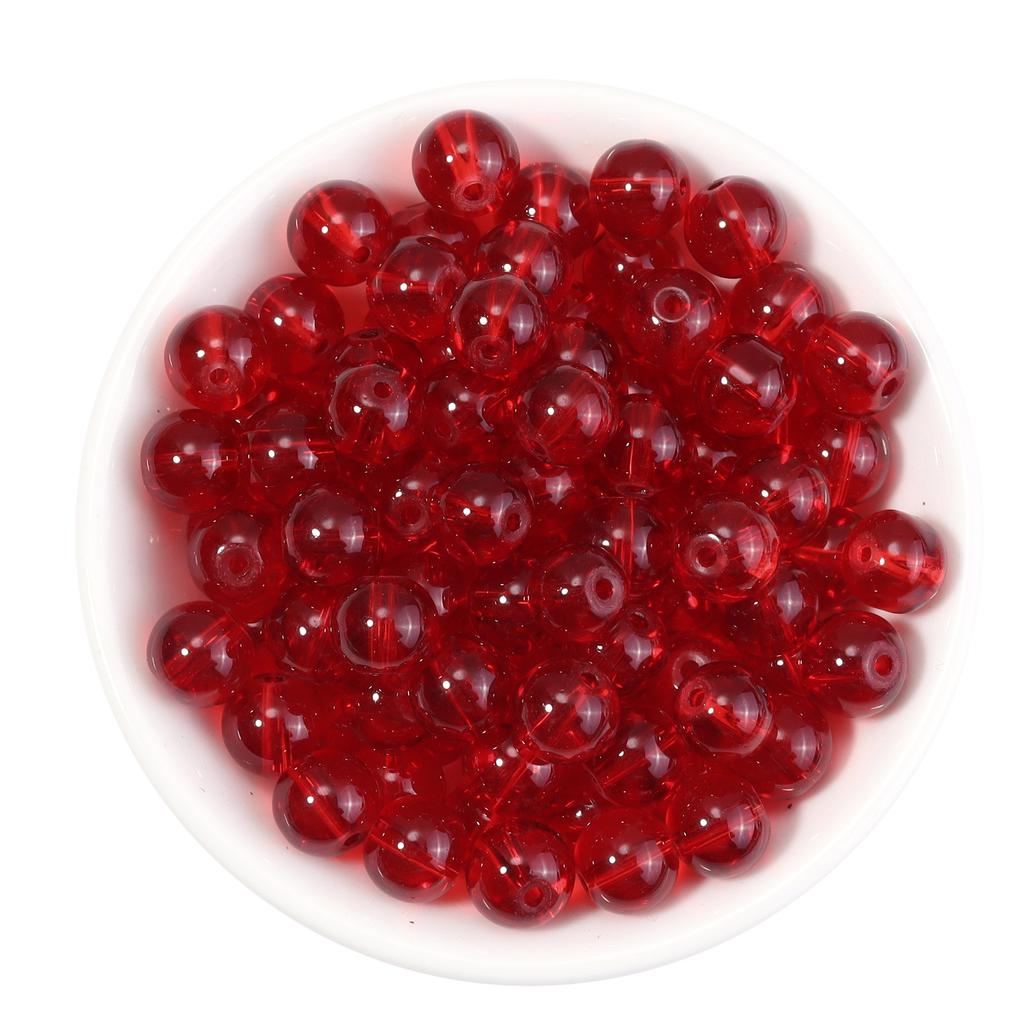 50pcs/lot 8mm Colored Transparent Glass Beads For Jewelry Making Loose Spaced Round Glass Bead DIY Jewelry Accessories Wholesale