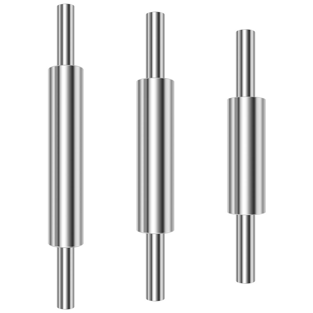 3 Pcs Stainless Steel Rolling Pin with Handles Nonstick Roll Pin Smooth Dough Roller Ergonomic Baking Rolling Pin for Pie Crust