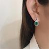 Huitan New Trendy Green Dangle Earrings Square Cubic Zirconia Fashion Elegant Lady's Earrings Wedding Party Women Luxury Jewelry