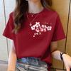 Женская одежда топ с коротким рукавом женская футболка красный топ женская футболка лето круглый вырез женская одежда футболка с коротким рукавом женский топ