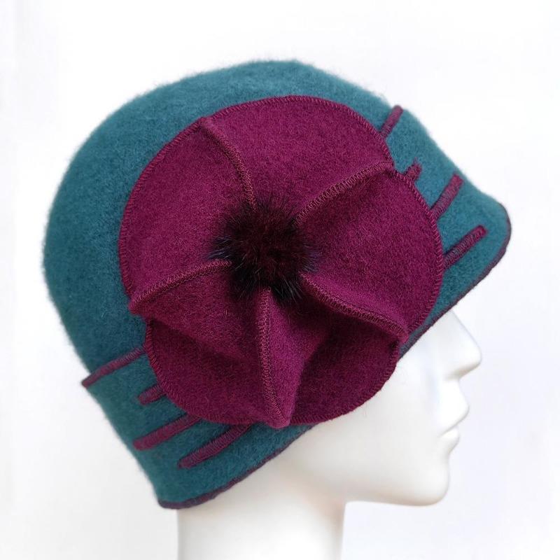 Flower New Section 100% Wool Hat Autumn Winter Middle-aged Female Soft Hat Women European Tide Dome Felted Mummy Thought Hat