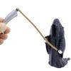 Black Grim Reaper Statue Mini Devil Figurine Dollhouse Halloween Thrilling Robe Nightcrawler Ornament Micro Landscape Decor