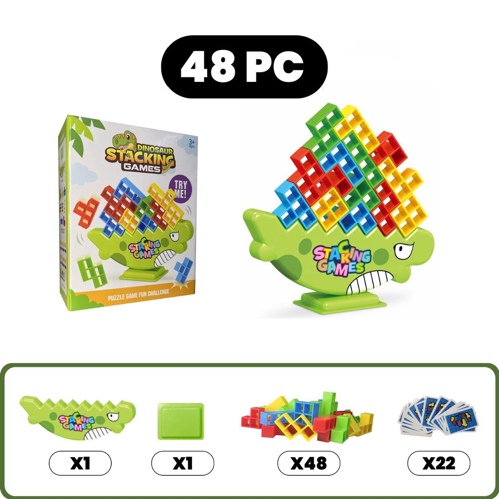 Игра на складывание Динозавр строительные блоки игра для вечеринки игрушка Сложенный высоко Тетрис блок Настольный блок баланса Сложенная головоломка Настольная игра